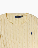 RL Cream Cable Knit Sweater & Navy Logo
