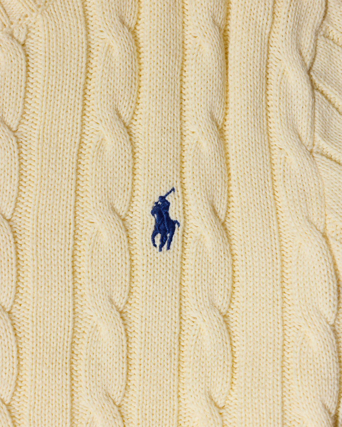 RL Cream Cable Knit Sweater & Navy Logo