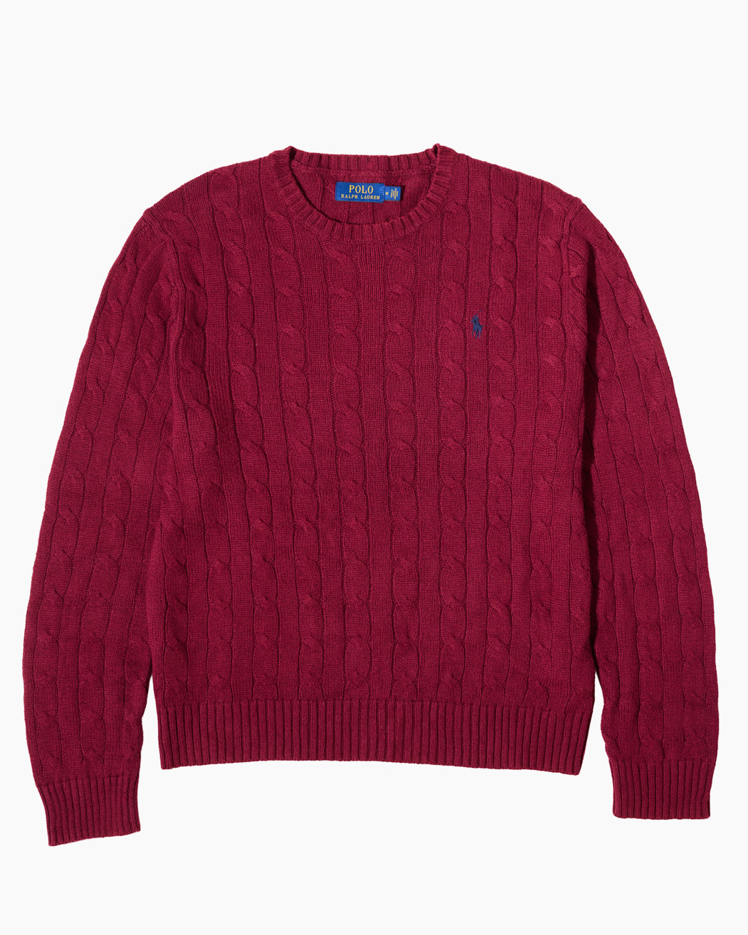 RL Burgundy Cable Knit Sweater & Navy Logo