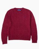 RL Burgundy Cable Knit Sweater & Navy Logo