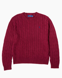 RL Burgundy Cable Knit Sweater & Navy Logo