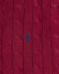 RL Burgundy Cable Knit Sweater & Navy Logo