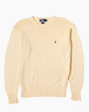 RL Cream Knit Sweater & Navy Logo