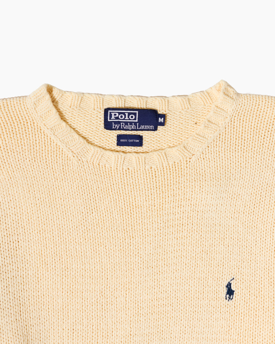 RL Cream Knit Sweater & Navy Logo