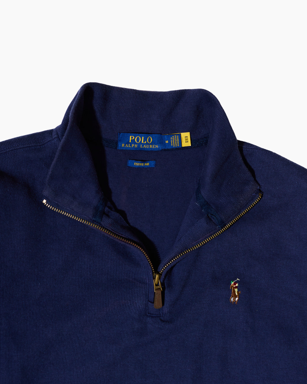 RL Navy Quarter-Zip Sweatshirt & Multicolor Logo