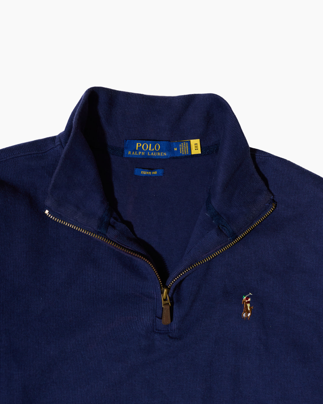 RL Navy Quarter-Zip Sweatshirt & Multicolor Logo