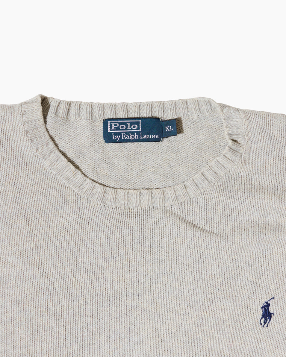 RL Cream Knit Sweater & Navy Logo