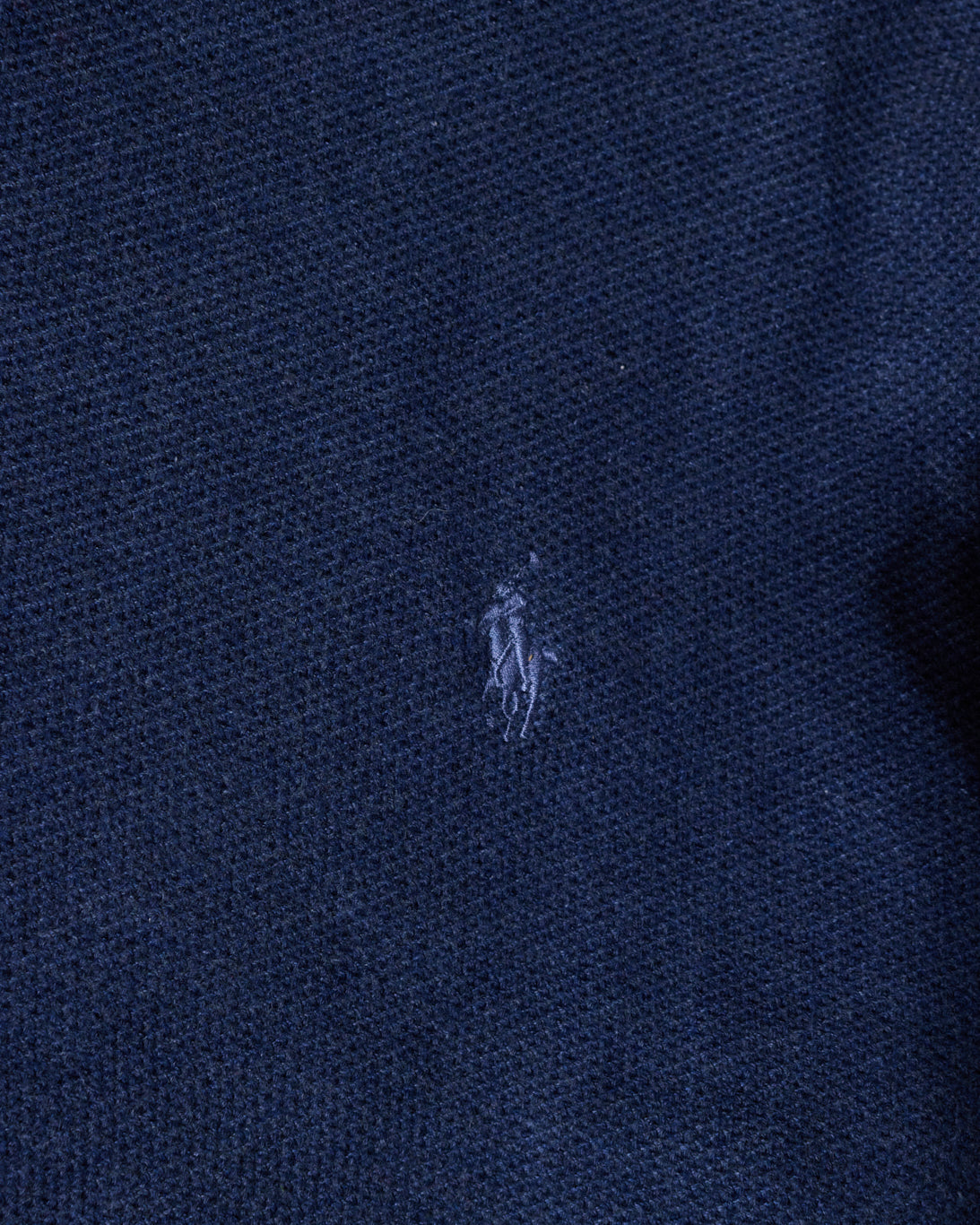 RL Navy Quarter Zip Knit & Light Blue Logo