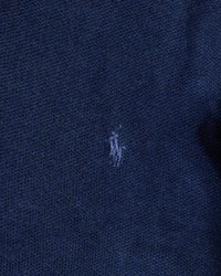 RL Navy Quarter Zip Knit & Light Blue Logo