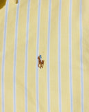 RL Yellow Stripe Button Down Shirt & Brown Logo