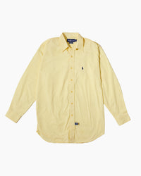 RL Yellow Stripe Button Down Shirt & Brown Logo