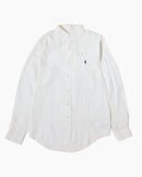 RL White &. Navy Logo Linen Shirt