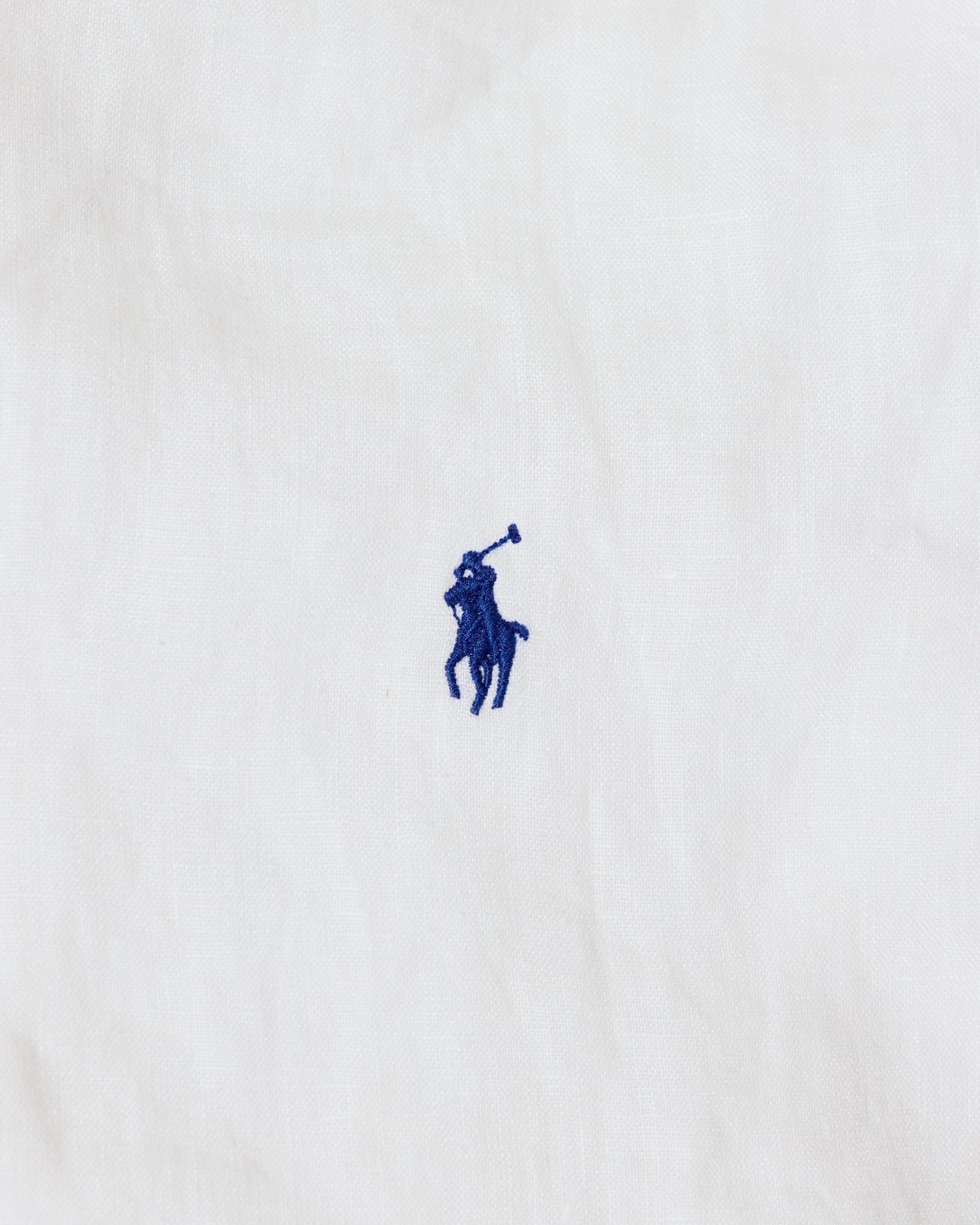 RL White &. Navy Logo Linen Shirt