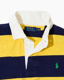 RL Yellow & Navy Striped Rugby Shirt & Green Logo (L)