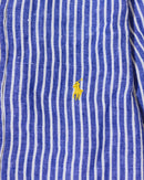 RL Blue & White Striped Button-Down Shirt & Gold Logo (XS)