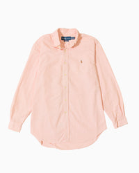 Ralph Lauren Classic Fit Peach & White Pinstripe Button-Down Shirt (M)