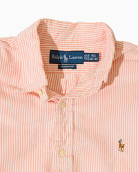 Ralph Lauren Classic Fit Peach & White Pinstripe Button-Down Shirt (M)