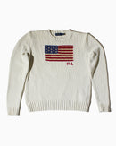 RL White American Flag Sweater
