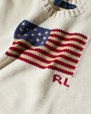 RL White American Flag Sweater