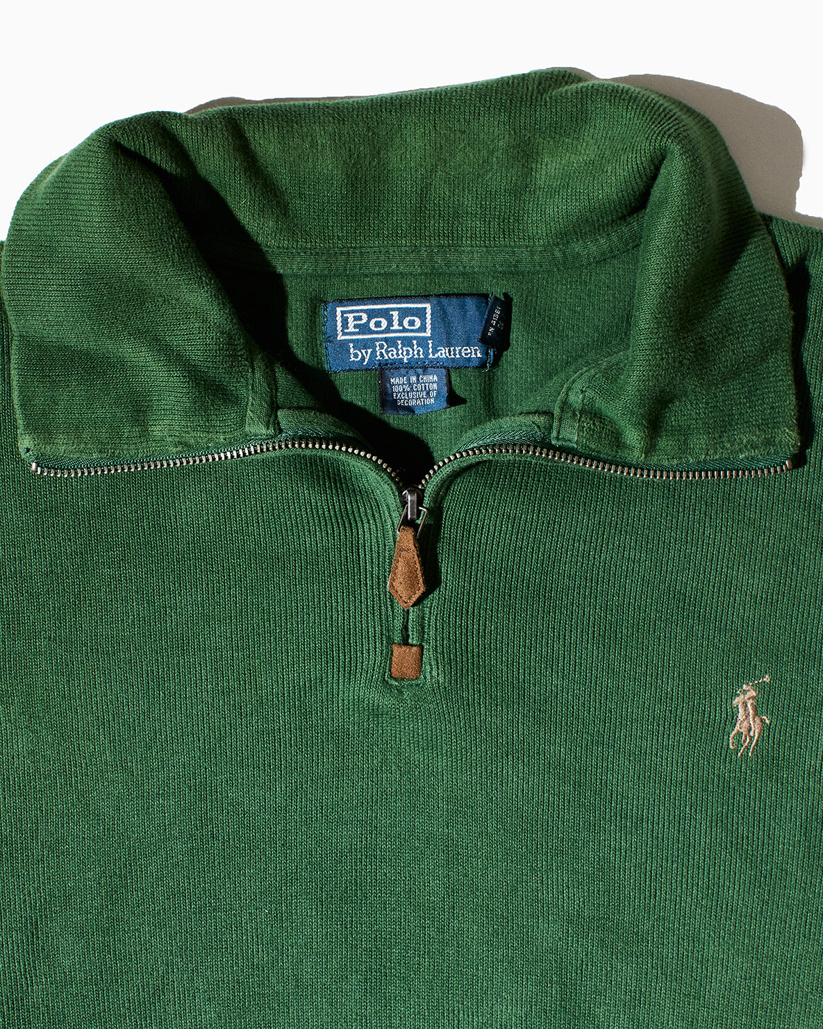 RL Dark Green & Beige Logo Half-Zip