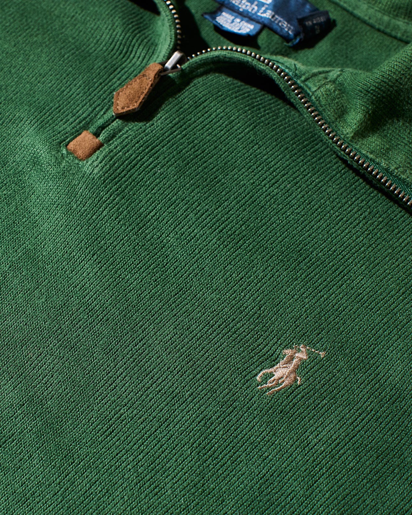 RL Dark Green & Beige Logo Half-Zip