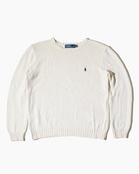 RL Cream & Navy Logo Sweater