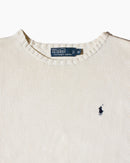 RL Cream & Navy Logo Sweater