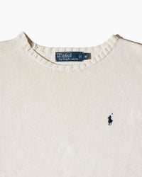 RL Cream & Navy Logo Sweater
