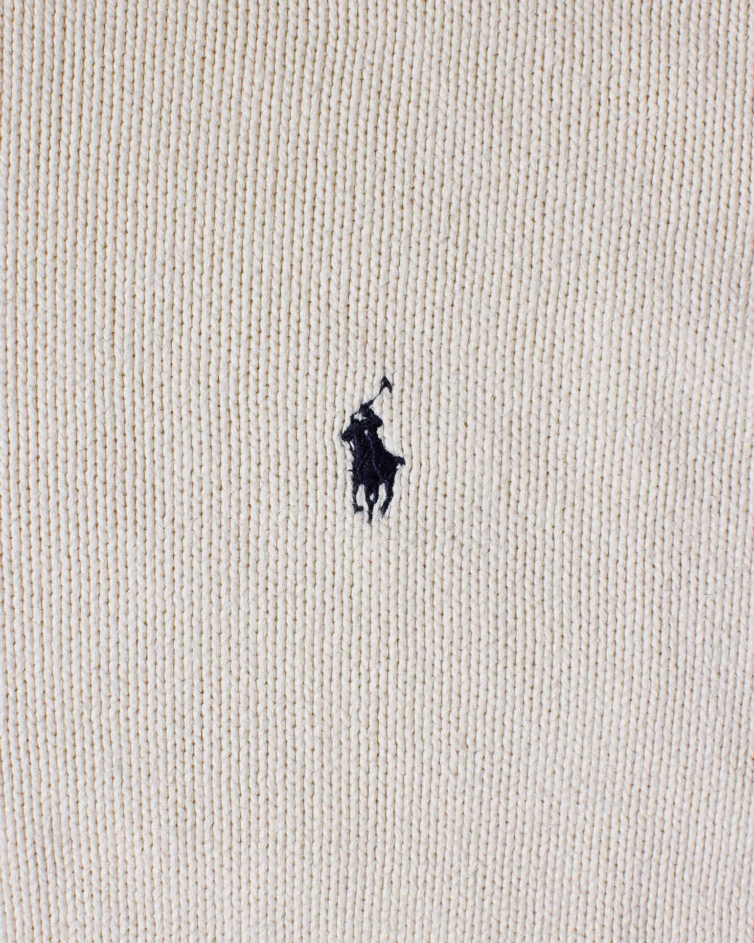 RL Cream & Navy Logo Sweater