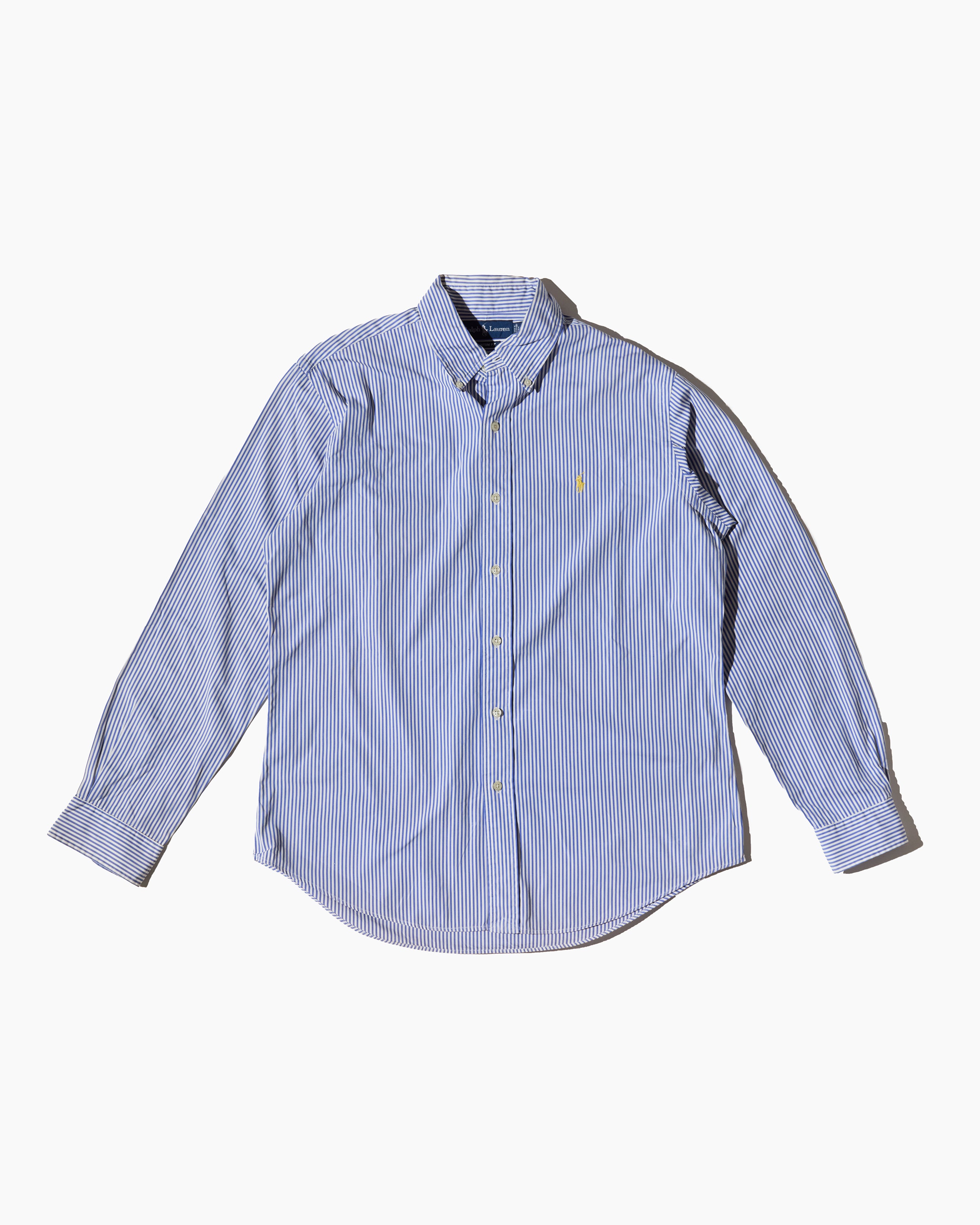 RL Blue & White Striped Yellow Logo Shirt