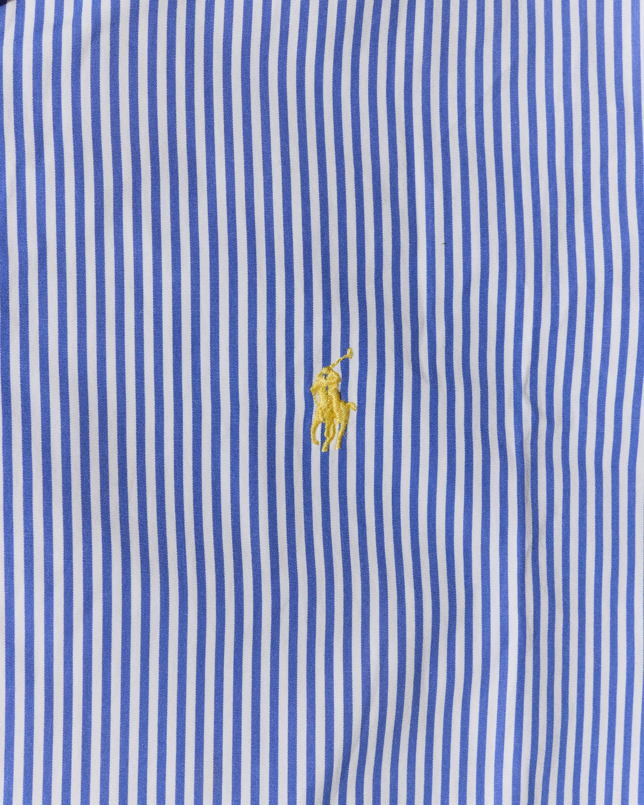 RL Blue & White Striped Yellow Logo Shirt