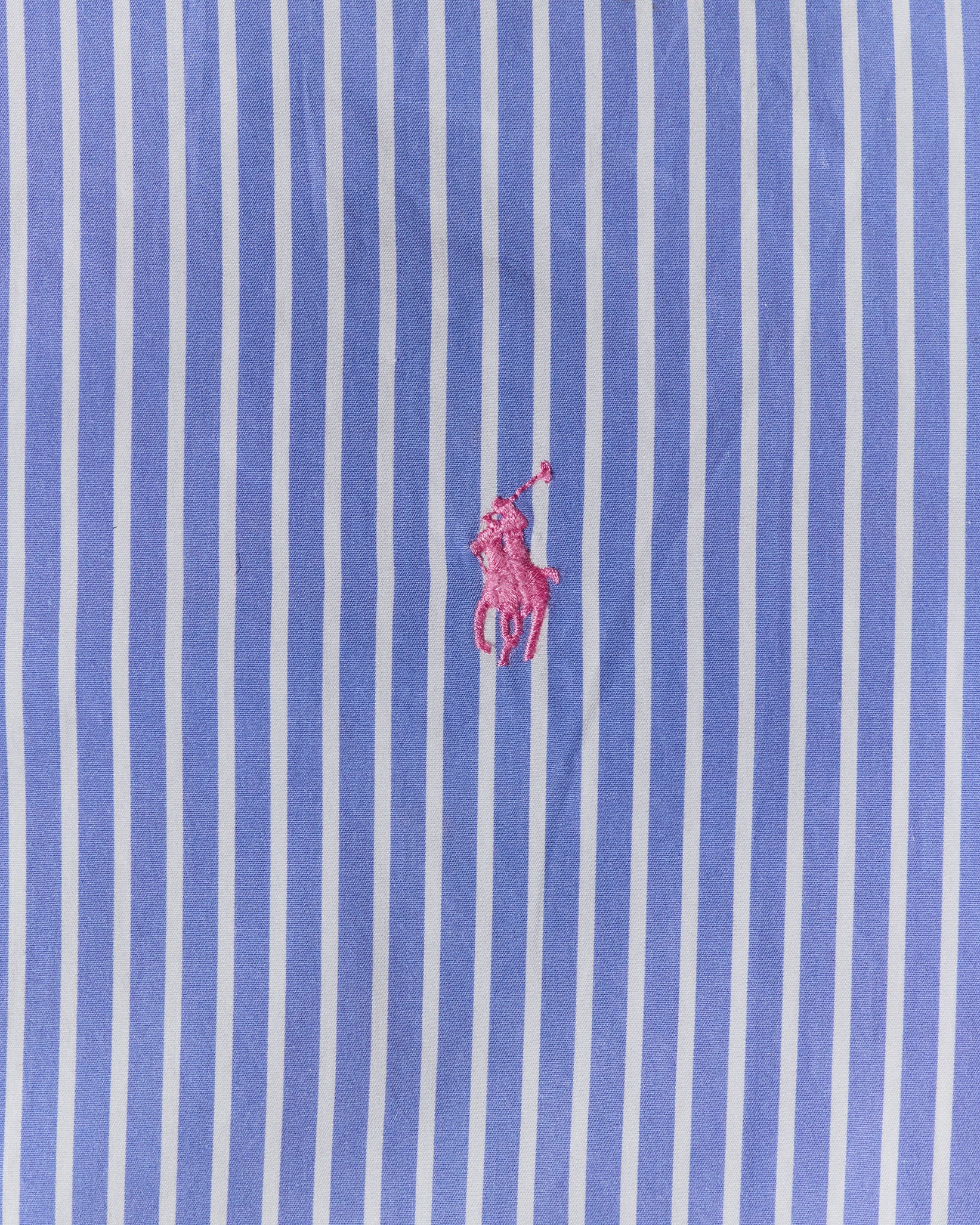 RL Blue & White Striped Pink Logo Shirt
