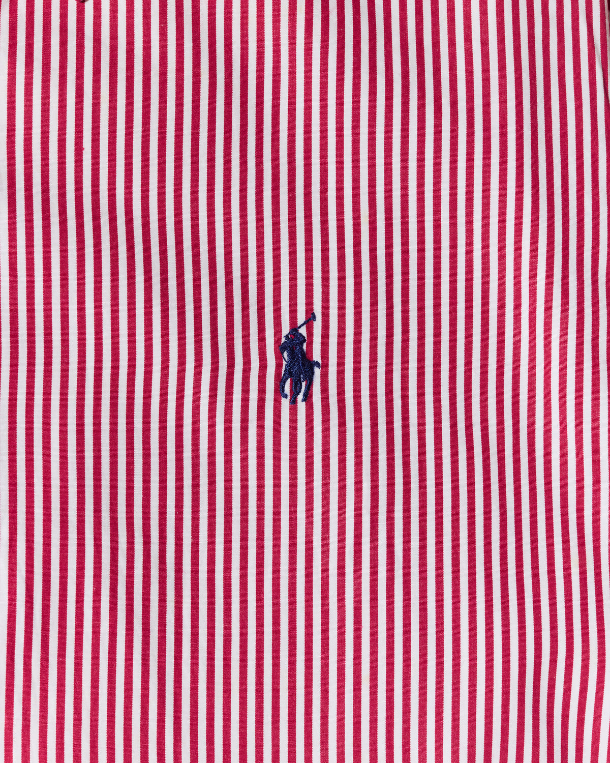 RL Red & White Striped Navy Logo Shirt