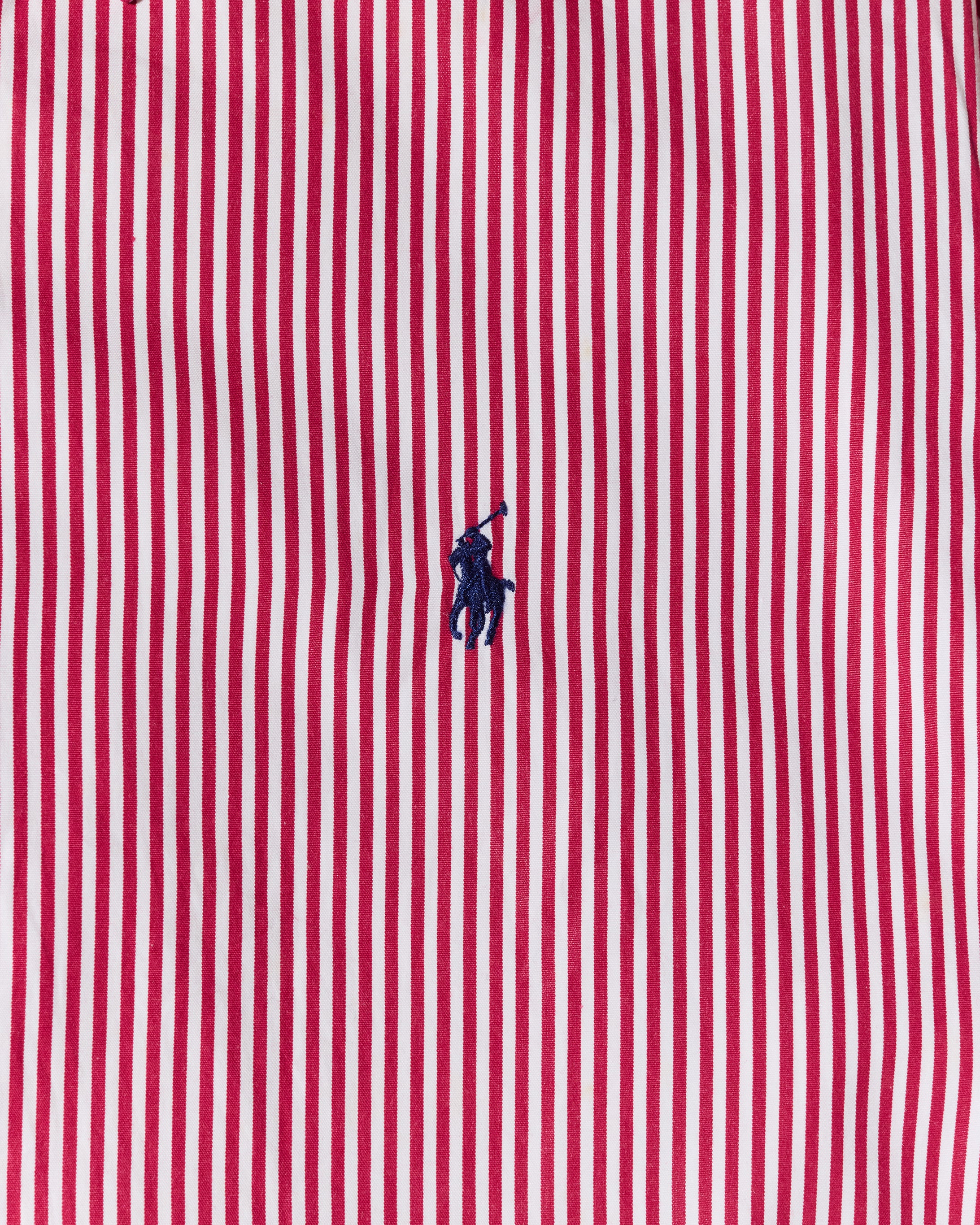 RL Red & White Striped Navy Logo Shirt
