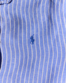 RL Blue & White Striped Blue Logo linen Shirt
