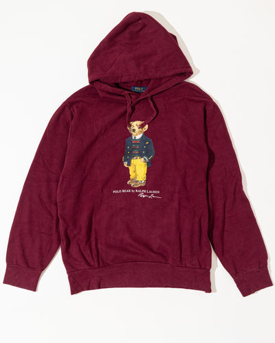 RL Maroon Polo Bear Hoodie (XL)