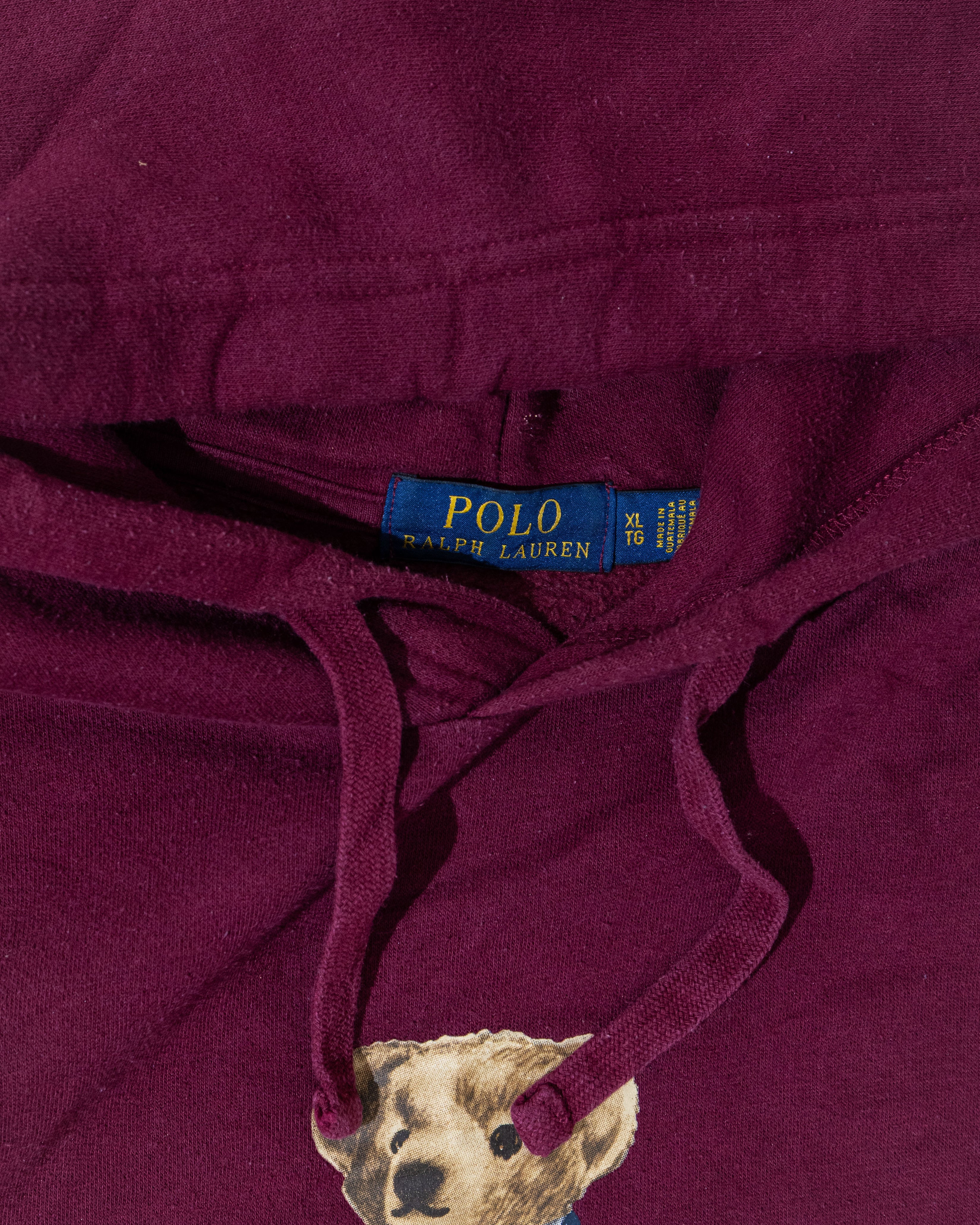 RL Maroon Polo Bear Hoodie (XL)