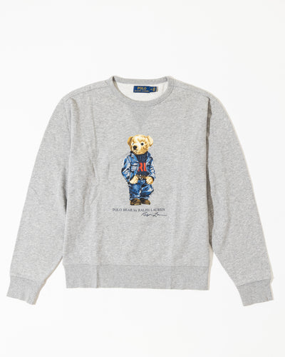 RL Grey Polo Bear Hoodie (M)