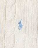RL White Cable Knit Sweater & Light Blue Logo (M Women))