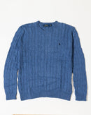 RL Blue Cable Knit Sweater & Navy Logo (S)