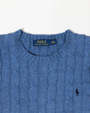 RL Blue Cable Knit Sweater & Navy Logo (S)