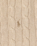 RL Cream Cable Knit Sweater & Tan Logo (L)