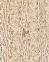 RL Cream Cable Knit Sweater & Tan Logo (L)