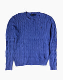 RL Purple & Navy Logo Cable Knit
