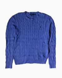 RL Purple & Navy Logo Cable Knit