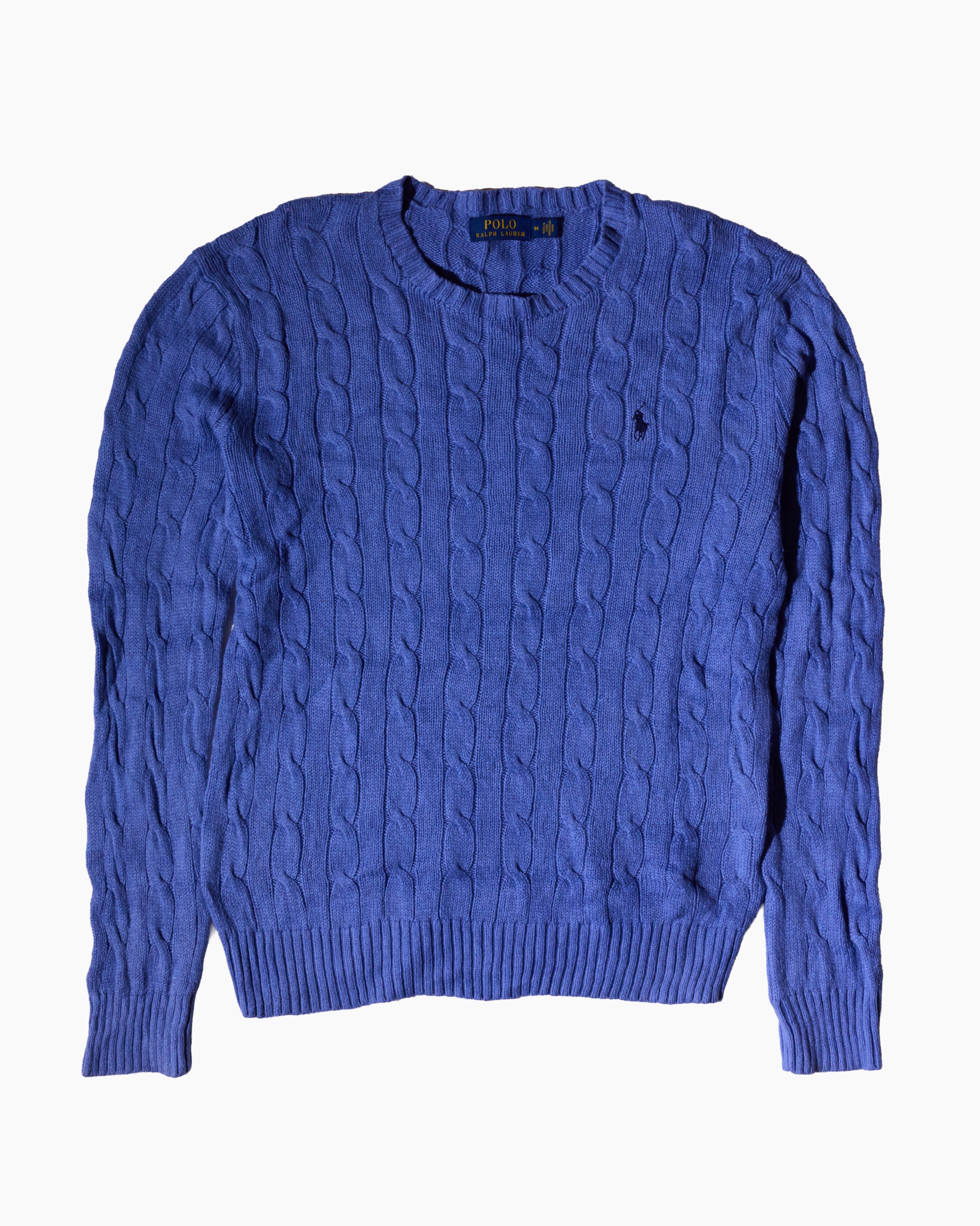RL Purple & Navy Logo Cable Knit