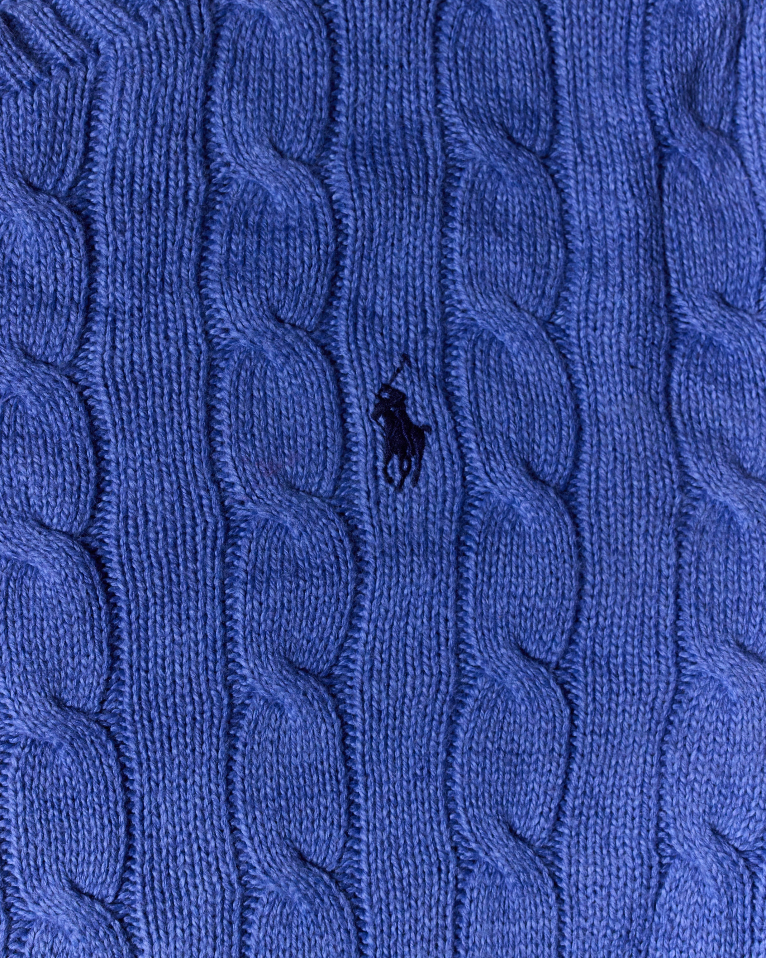 RL Purple & Navy Logo Cable Knit