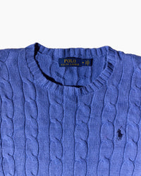 RL Purple & Navy Logo Cable Knit