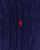 RL Navy & Red Logo Cable Knit