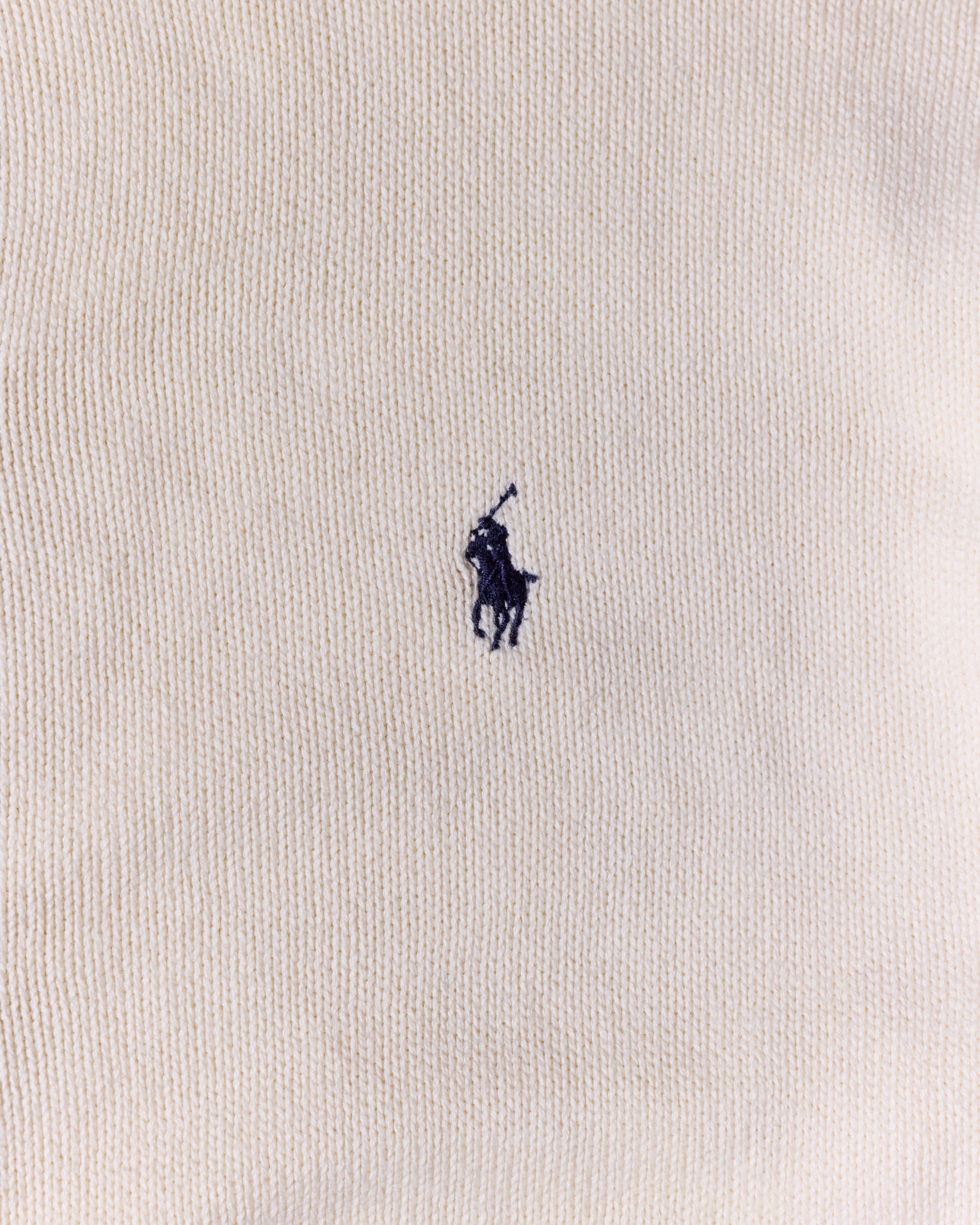 RL Cream & Navy Logo Cardigan